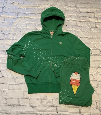 Conjunto de pantalones deportivos con capucha Primp Green Bleach Splatter - medianos Foto 1 de 3