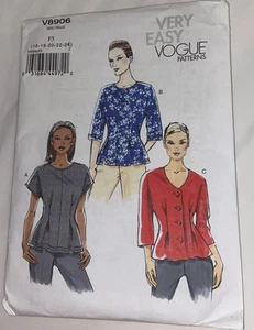 Very Easy Vogue V8906 Pullover Loose Fit Top Sewing Pattern Size 8-16 UNCUT - Picture 1 of 8