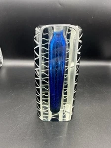 VTg Encore Glass & Fine Art Black Diamond Blue Perfume Bottle Missing Dauber - Picture 1 of 10