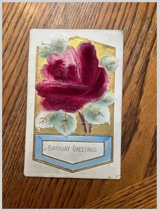 Nebraska Mailed 1913 German Rose Birthday Greeting Card - Embossed, Flowers - Picture 1 of 2