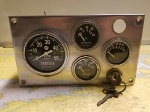 Chrysler Marine 8 Stewart Warner Vintage Gauge Panel - Picture 1 of 8