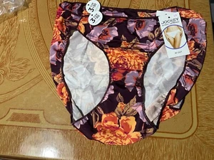 Jockey No Panty Line Promise weinrot Blumenmuster hochgeschnittene Slips - 2er Set - Größe 6 - neu mit Etikett - Bild 1 von 2
