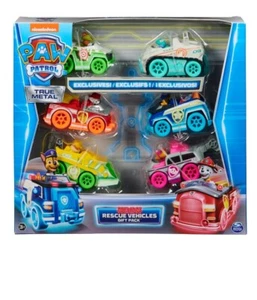 Nuevo Paw Patrol Verdadero Metal Neón Vehículos de Rescate Regalo 6 Coches Conjunto en Caja Exclusivo - Imagen 1 de 5
