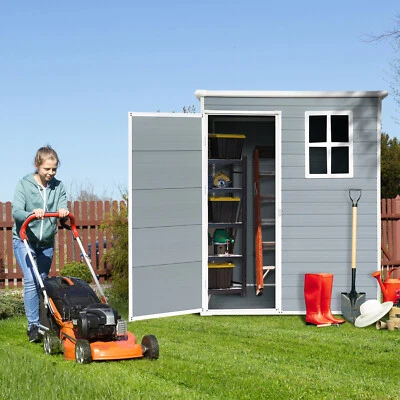 IMAGACFUN 5x3 ft Resin Outdoor Storage Shed Kit-Perfect to Store Patio Furniture Grey
