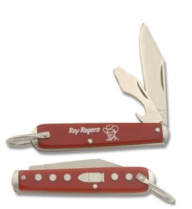 Roy Rogers Pocket knife Red handle Cowboy Silver Bullet Free Shipping - Picture 1 of 3