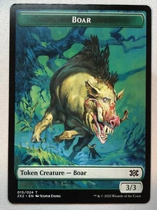 MTG Double Masters 2022 Boar // Treasure Double-sided Token NM/M - Picture 1 of 2
