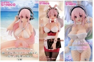 Super Sonico Figure Bicute Bunnies Waitress & Noodle stopper & White 3set Japan - Picture 1 of 1