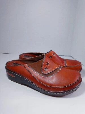 L'Artiste Spring Step Chino Brown Leather Comfort Mule Clog Women's Size 9 US/41 - Image 1 of 4