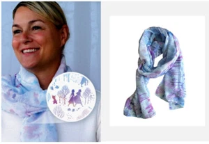 Anna Elsa Olaf Disney Frozen weiß rosa lila blau leichter Winterschal Neu - Bild 1 von 3
