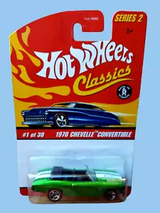 2005 Hot Wheels 1970 CHEVELLE CONVERTIBLE Classics Series 2 Green 1/30  1:64 MOC - Picture 1 of 13