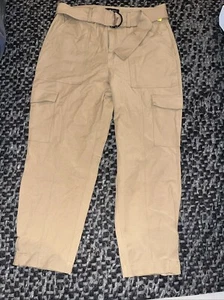 Banana Republic Slim Refined Stretch Cargo Beige Pants WOMENS SIZE 14 NWOT - Picture 1 of 2
