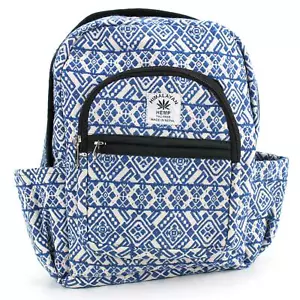 Himalayan Hemp Backpack Rucksack Bag For School Work Camping Blue Diamond - Picture 1 of 1