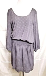 NWT SOFT JOIE Womens Zandi Gray Printed 3/4 Sleeves Blouson Casual Dress Medium - Picture 1 of 5