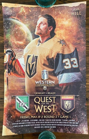 2023 Vegas Golden Knights Adin Hill May 19 Round 3 Game 1 Poster Cover