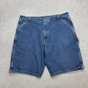 Wrangler Denim Shorts Adult Waist 38 Blue Jorts Carpenter Workwear Hip Hop Mens - Picture 1 of 9