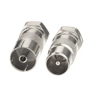 FM Radio Antenna Adapter F Type Socket to TV RF Coax Antenna Adapter Converter - Picture 1 of 4