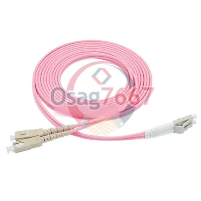 LC to SC UPC Duplex Fiber Cable OM4 Multimode 3.0mm Fiber Optic Patch Cord 1M - Image 1 of 4