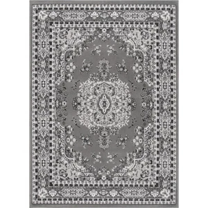 Home Dynamix Lyndhurst Premium Traditional Bordered Medallion Gray Area Rug - Picture 1 of 4