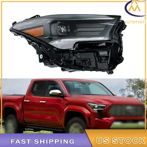 Faro LED completo para Toyota Tacoma 2024 2025 lente transparente lateral del pasajero negro - Imagen 1 de 8