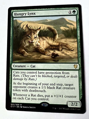 MTG Magic The Gathering Commander 2018 Hungry Lynx Rare LP - Image 1 of 2