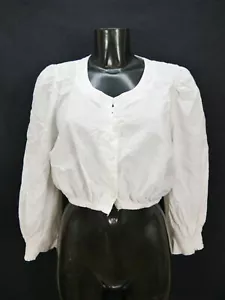 Gr.44 Dirndlbluse weiß Bluse für Dirndl Country Line mit Stickerei B9753 - Bild 1 von 4