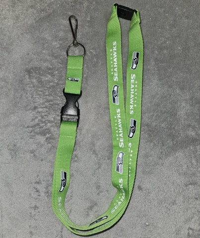 Seattle Seahawks Action Green Lanyard Keychain Badge Holder NFL Licensed Safety Cover
