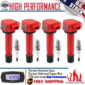 4 Pack Ignition Coil & Platinum Spark Plug For 2006-2011 Honda Civic 1.8L UF582 - Picture 1 of 12