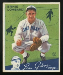 1934 GOUDEY #35 ERNIE LOMBARDI FRESH EXTRA BLUE INK LOOKS LIKE RAIN PRINT FREAK - Picture 1 of 2