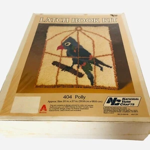 Vintage Latch Hook Kit Polly Parrot Bird Cage 404 National Yarn Crafts 1980 USA - Picture 1 of 5