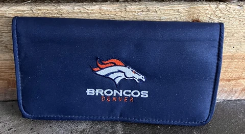 MVF By Little Earth NFL Denver Broncos Women's Organizer Wallet Navy /w Logo Cover