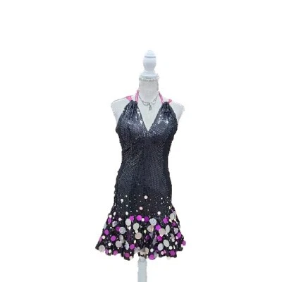 Vestido Terani Halter Bling Lentejuelas Baile de graduación Formal Fiesta Cóctel Talla 2 Foto 1 de 4