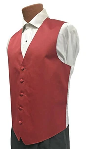 Men's Cinnamon Red Tuxedo Vest Fullback Formal Wedding Groom Church Suit XLL - Picture 1 of 4