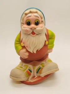 Vintage 1970's Rubber Gnome Squeaker Wearing Sneakers Made in Hong Kong Works - Picture 1 of 13