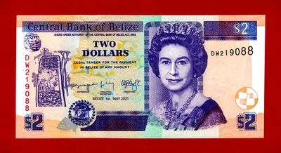 Billete BELICE DOS 2 DÓLARES 2021 (2003 - 2024) UNC - Prefijo: 'DW' - (Elige-66g) Foto 1 de 2