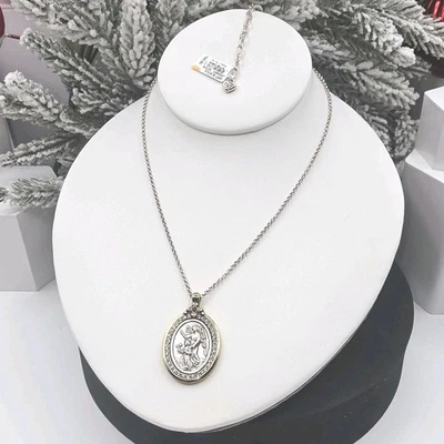 NUEVO CON ETIQUETAS Brighton Arte y Alma Ángel Guardián Collar Doble Tono Diseñador Bolso y Lata 20" Foto 1 de 4