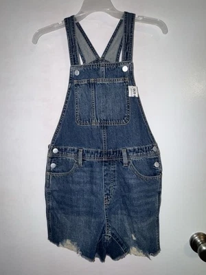 Pantalones Cortos Overales Azul Denim Azul Jean Old Navy Para Niña Talla Grande 10/12 NUEVO CON ETIQUETAS Foto 1 de 4