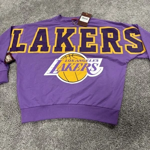 Los Angeles Lakers Mitchell & Ness Madera Dura Clásica Pequeña Mujer’s Cuello Redondo Nuevo con Etiquetas - Imagen 1 de 8