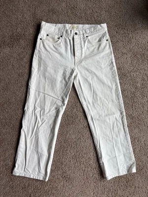 Pantalones de mezclilla para mujer The Row 'Ashland' blancos de pierna recta tiro medio talla 8 Foto 1 de 4