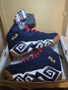 [[ FREE SHIPPING]] Fila Jamal Mashburn MB Navy Red Gold Olympic Men's size 12 - Picture 1 of 12