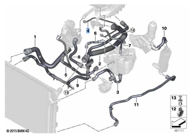 Nuevo Genuino BMW Manguera de Refrigerante Culata-Tanque de Expansión 17129845173 Foto 1 de 3