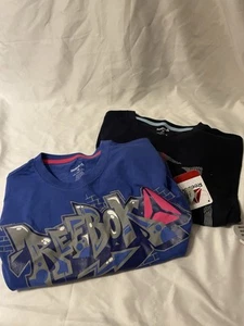 Lot of 2 Boy's Reebox Graphic Tee Shirts  Blue/Navy Size XXL 18 - Picture 1 of 5