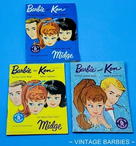 (3) Folletos de moda vintage de muñeca Barbie Ken Midge Skipper casi nuevos ~ años 60 - Imagen 1 de 14