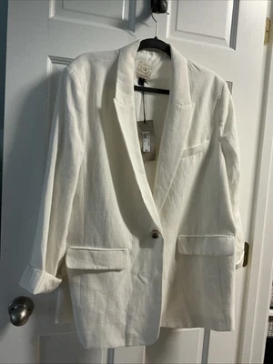 Chaqueta de mezcla de lino. US 16/18 XL Nuevo Con Etiquetas. River Island marca Reino Unido Foto 1 de 4