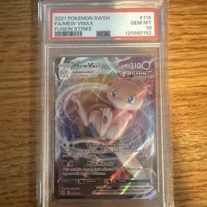 2021 Pokemon Fusion Strike Mew VMax Full Art 114/264 PSA 10 - Picture 1 of 2