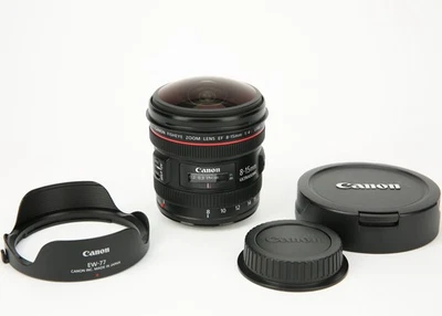 Canon EF 8-15mm f/4L Fisheye USM EF-Mount Zoom Lens / Full-Frame Format - Black - Image 1 of 4