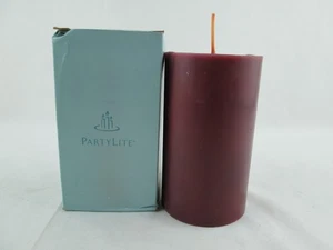 Partylite Burgundy 3" x 5" Pillar Candle Flat Top Mulberry C3529  NOS - Picture 1 of 4