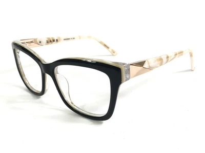 L.A.M.B. Eyeglasses Frames LA083 BLK Black Beige Rose Gold Cat Eye 52-17-140 - Image 1 of 4