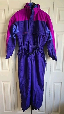Vintage COLUMBIA Purple/Pink/Blue One Piece Snow Jumpsuit Girl's Size 18/20 - Image 1 of 4