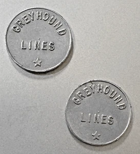 2 Vintage Bus Company Tokens: Greyhound Lines - Picture 1 of 2