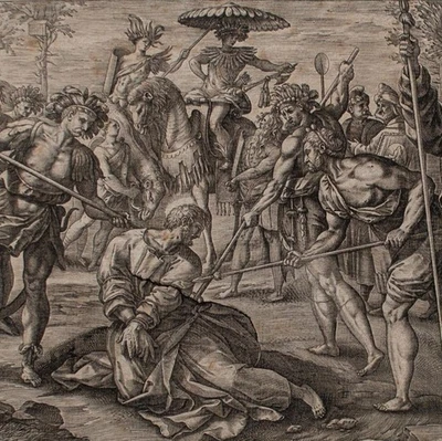 Hendrick Goltzius Heiliger Thomas Manierismus Niederlande Kupferstich um 1600 - Bild 1 von 3